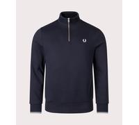 Fred Perry Mens Quarter Zip Sweatshirt - Colour: 608 NAVY - Size: Medium