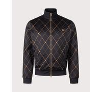 Fred Perry Mens Argyle Track Jacket - Colour: 102 Black - Size: XXL