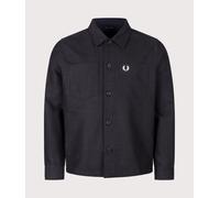 Fred Perry Mens Regular Fit Brushed Twill Overshirt - Colour: 948 Charcoal Marl - Size: XL