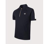 Fred Perry Mens Regular Fit Cable Taped Polo Shirt - Colour: 608 Navy - Size: Medium