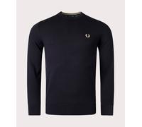 Fred Perry Mens Classic Crew Neck Jumper - Black - Size Large