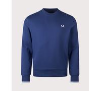 Fred Perry Mens Crew Neck Sweatshirt - Colour: 93B French Navy/Dusky Blue/Dusky Blue - Size: Small