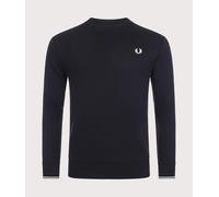 Fred Perry Mens Crew Neck Sweatshirt in Black Cotton - Size Medium