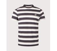 Fred Perry Mens Regular Fit Fine Stripe T-Shirt - Colour: 297 Anchor Grey - Size: Medium