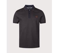 Fred Perry Mens Regular Fit Floral Print Fred Perry Polo Shirt - Colour: 608 Navy - Size: Large