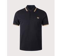 Fred Perry Mens Twin Tipped Fred Perry Polo Shirt - Colour: 157 Black/Champagne/Champagne - Size: XL