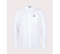 Fred Perry Mens Long Sleeve Oxford Shirt - White Cotton - Size Medium