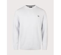 Fred Perry Mens Regular Fit Piqué Stitch Jumper - Colour: 28A Dusky Blue - Size: Large