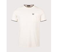 Fred Perry Mens Regular Fit Pocket Detail Piqué T-Shirt - Colour: 560 Ecru - Size: Large