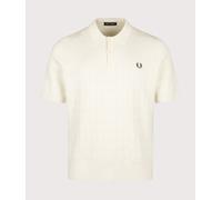 Fred Perry Mens Regular Fit Pointelle Knitted Polo Shirt - Colour: 560 Ecru - Size: XL