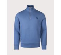 Fred Perry Mens Regular Fit Quarter Zip Sweatshirt - Colour: 89A Ace Blue/Snow White/Tennis Blue - Size: Large