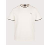 Fred Perry Mens Regular Fit Ribbed Jersey T-Shirt - Colour: 170 Ecru - Size: Medium