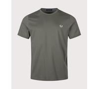 Fred Perry Mens Regular Fit Ringer T-Shirt - Colour: 148 Field Green - Size: Medium