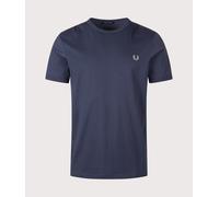 Fred Perry Mens Regular Fit Ringer T-Shirt - Colour: 738 Dark Airforce - Size: Large