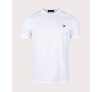 Fred Perry Mens Regular Fit Ringer T-Shirt - Colour: Core 100 White - Size: XL