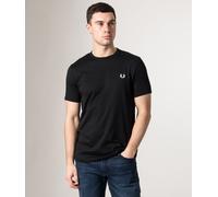 Fred Perry Mens Ringer T-Shirt in Black Cotton - Size Medium