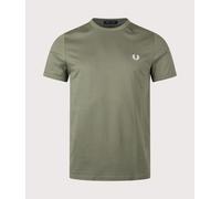 Fred Perry Mens Regular Fit Ringer T-Shirt - Colour: W19 Laurel Wreath Green - Size: Large
