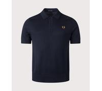 Fred Perry Mens Regular Fit Knitted Polo Shirt - Colour: 608 Navy - Size: Medium