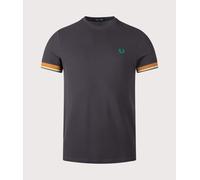 Fred Perry Mens Regular Fit Twin Tipped Cuff T-Shirt - Colour: 297 Anchor Grey - Size: Small