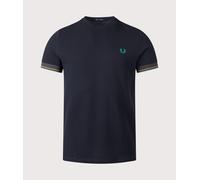 Fred Perry Mens Regular Fit Twin Tipped Cuff T-Shirt - Colour: 608 Navy - Size: Medium