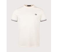 Fred Perry Mens Regular Fit Twin Tipped Cuff T-Shirt - Colour: 91B Ecru - Size: Large