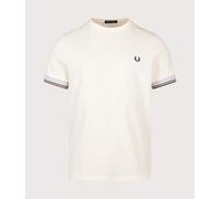 Fred Perry Mens Regular Fit Twin Tipped Cuff T-Shirt - Colour: S64 Ecru - Size: Large