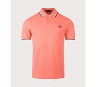 Fred Perry Mens Regular Fit Twin Tipped Fred Perry Polo Shirt - Colour: 04C Strawberry Cream/Ecru/Black - Size: Medium