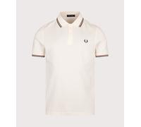 Fred Perry Mens Regular Fit Twin Tipped Fred Perry Polo Shirt - Colour: 69C Ecru/Brandy/Night Green - Size: XL