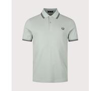 Fred Perry Mens Regular Fit Twin Tipped Fred Perry Polo Shirt - Colour: 71C Silver Blue/Dark Airforce/Dark Airforce - Size: Large