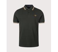 Fred Perry Mens Regular Fit Twin Tipped Fred Perry Polo Shirt - Colour: 78C Night Green/Dusky Blue/Dark Caramel - Size: XXL