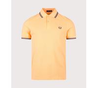 Fred Perry Mens Regular Fit Twin Tipped Fred Perry Polo Shirt - Colour: 82B Peach/French Navy/French Navy - Size: XL