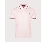 Fred Perry Mens Regular Fit Twin Tipped Fred Perry Polo Shirt - Colour: 82C Iced Pink/Navy/Navy - Size: Large