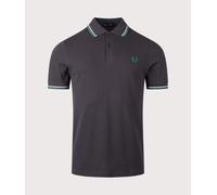 Fred Perry Mens Regular Fit Twin Tipped Fred Perry Polo Shirt - Colour: 85B Anchor Grey/Light Ice/Sport Green - Size: XL