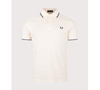 Fred Perry Mens Regular Fit Twin Tipped Fred Perry Polo Shirt - Colour: 94B Ecru/Dusky Blue/French Navy - Size: XXL