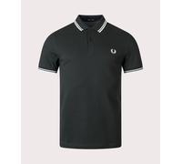 POLO UOMO FRED PERRY DOPPIA RIGA NIGHTGREEN/SNWHT