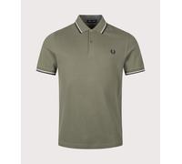 Fred Perry Mens Regular Fit Twin Tipped Fred Perry Shirt - Colour: 49D Laurel Wreath Green/Slate/Navy - Size: Medium
