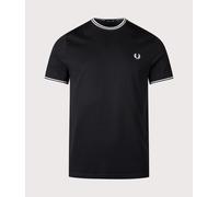 Fred Perry Mens Regular Fit Twin Tipped T-Shirt - Colour: 102 Black - Size: XL