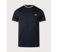 Fred Perry Mens Regular Fit Twin Tipped T-Shirt - Colour: 795 Navy - Size: Large