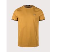 Fred Perry Mens Regular Fit Twin Tipped T-Shirt - Colour: 88B Dark Caramel/Navy/Navy - Size: Medium