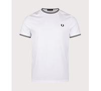 Fred Perry Mens Regular Fit Twin Tipped T-Shirt - Colour: Core 100 White - Size: Large