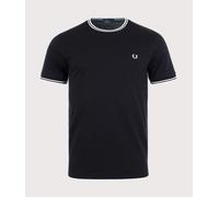 Fred Perry Mens Regular Fit Twin Tipped T-Shirt - Colour: Core 102 Black - Size: Medium