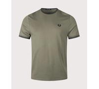 Fred Perry Mens Regular Fit Twin Tipped T-Shirt - Colour: Z50 Laurel Wreath Green/Black - Size: Medium