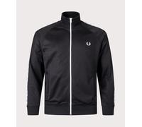 Fred Perry Mens Zip Through Taped Track Top - Colour: 198 Black - Size: Medium