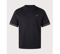 Fred Perry Mens Relaxed Fit Bold Tipped T-Shirt - Colour: 102 Black - Size: Large