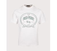 Fred Perry Mens Relaxed Fit Chosen By Champions T-Shirt - Colour: 129 Snow White - Size: XL