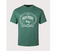 Fred Perry Mens Relaxed Fit Chosen By Champions T-Shirt - Colour: Z18 Sport Green - Size: Large Large