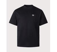 Fred Perry Mens Relaxed Fit Pocket Detail T-Shirt - Colour: 102 Black - Size: Medium