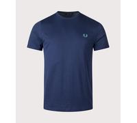 Fred Perry Mens Ringer T-Shirt - Colour: 31B Tennis Blue - Size: Large
