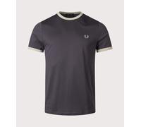 Fred Perry Mens Ringer T-Shirt - Colour: 32B Anchor Grey/Seagrass - Size: Large