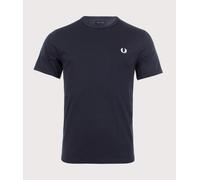 Fred Perry Men's Ringer T-Shirt, Navy, Large